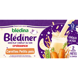 BLEDINA - Blédîner Mon Plat Complet Carottes Petits Pois