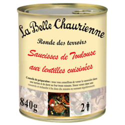 LA BELLE CHAURIENNE - Saucisses De Toulouse Aux Lentilles Cuisinées