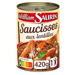 WILLIAM SAURIN - Saucisses Aux Lentilles