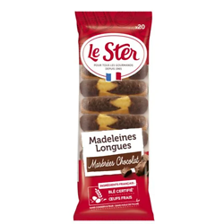 LE STER - 20 Madeleines Longues Marbrées Chocolat 