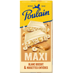 POULAIN - Chocolat Blanc Maxi Biscuit Et Noisettes Entières