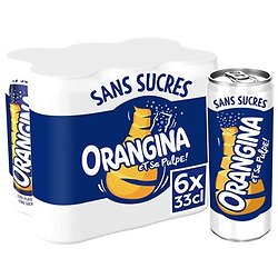 ORANGINA - Pack 6 Canettes Sans Sucres