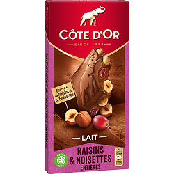 CÔTE D'OR - Lait - Raisins & Noisettes Entières