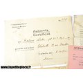 Lot documents laissez-passer occupation, département des Ardennes. Charleville et Mézières. Passierschein Ausweis-Karte