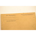 Enveloppe plis de correspondance WAR DEPARTMENT OFFICIAL BUSINESS. US WW2