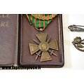 Croix de Guerre 1914-1916 avec fourragère et citations + broche forêt de Facq