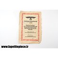 Certificat de participation au Reichsberufswettkampf de 1936