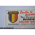 Autocollant propagande Rejoins la Legion Wallonie, 18 rue de l'Evêque Bruxelles