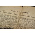 Carte Saint-Wendel (Sarrebruck) et demie-carte Sarreguemines (Moselle). WW2