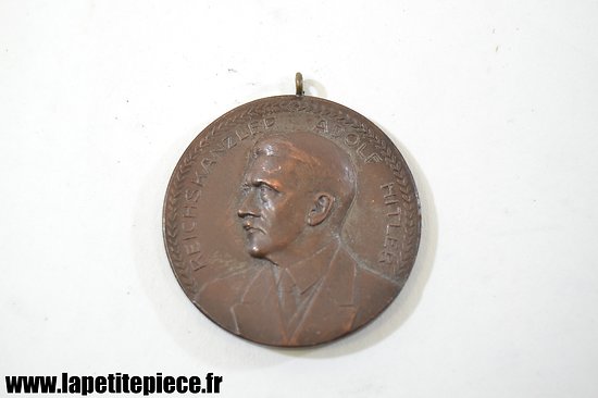 Médaille Allemande 1936 - Reichskanzler Adolf Hitler Artverbunenen Blutes Kraft Urhahn Holz u. Heimat Schafft STPITTMATT KKSV