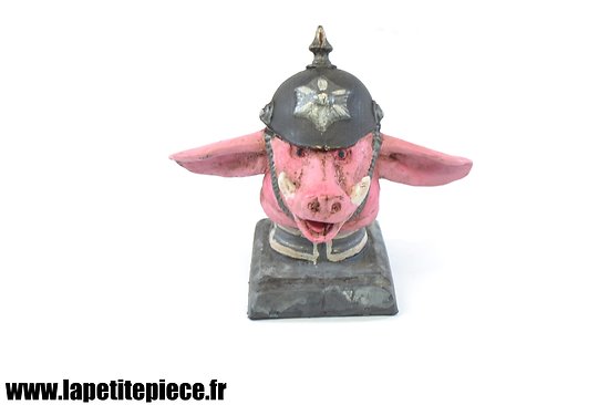 Repro statuette satirique Wilhelm II . Guillaume II - tête de cochon 