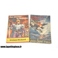 Lot deux livres patriotiques Allemand 1940. Klaus Störtebeker - Der Gleichebeuter, Unheimliche Nächte