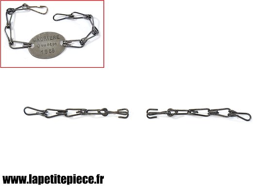 Chainette pour plaque d'identité soldat Français WW1 - WW2 