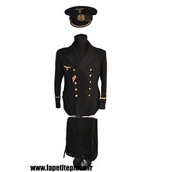 Tenue Lieutenant Kriegsmarine Seeoffiziere - veston croisé, pantalon et Schirmmütze 
