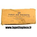 Carton de conditionnement pour 10 FIRST AID PACKET métal vert. US WW2