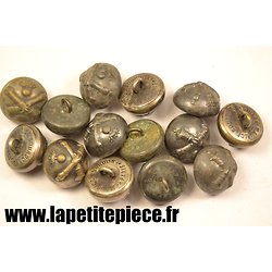 Bouton 20mm artillerie argent, France 