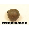 Bouton 15mm demi rond lisse fer peint France WW1 