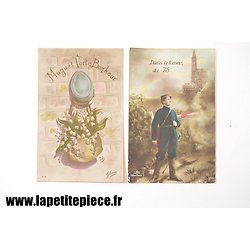 Deux cartes postales fantaisies époque Première Guerre Mondiale