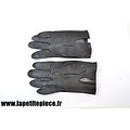 Paire de gants en cuir noir style Officier Allemand Deuxième Guerre Mondiale