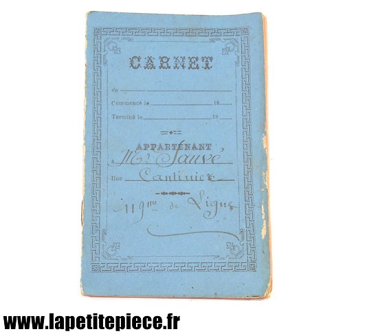 Carnet du cantinier du 119e de ligne 1898
