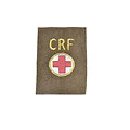 Repro patch de bras CRF Croix Rouge Française sur fond kaki. Conductrice