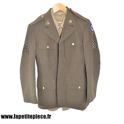 Veste US WW2 - Sergeant coast Artillery Anti Aircraft Command coat wool + Shirt Flannel OD coat style