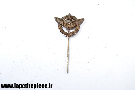 Petite épingle / broche insigne aviateur Armée Française. "Doré or fin"