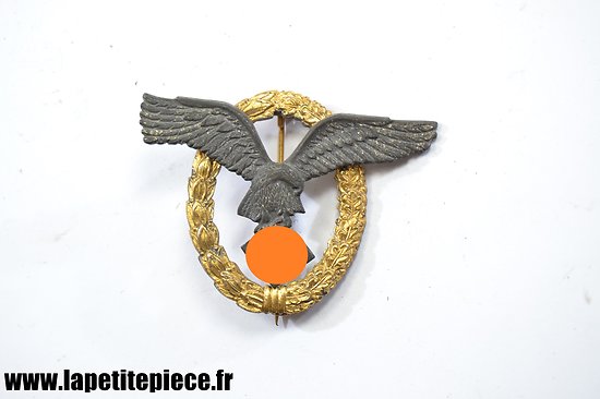 Repro insigne  badge de pilote Luftwaffe patiné.