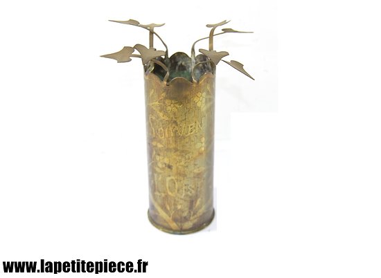 Vase artisanat de tranchée souvenir de NOYON Oise 1917