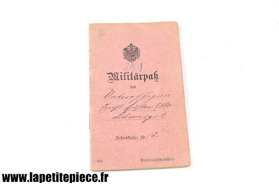 Livret militaire Allemand classe 1912. WW1 - Militar-pass