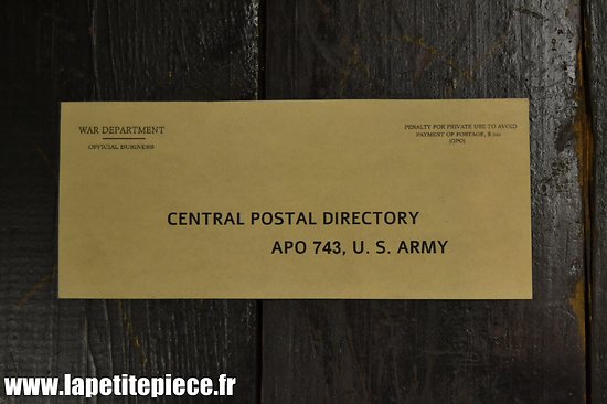 Repro carte US CENTRAL POSTAL DIRECTORY US ARMY - WW2