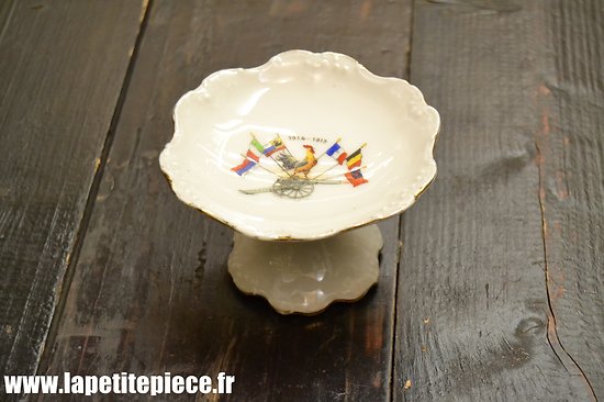 Petite coupe patriotique Française 1914 -1915. France WW1 Porcelaine de Limoges