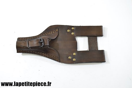 Repro gousset porte épée-baionnette 1888-14 1914 cuir marron. France WW1 / WW2 (rivetage haut)