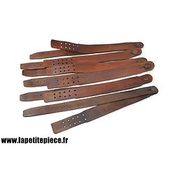 Repro paire de bretelles pour havresac Français 1893 cuir brun. France WW1 / WW2 