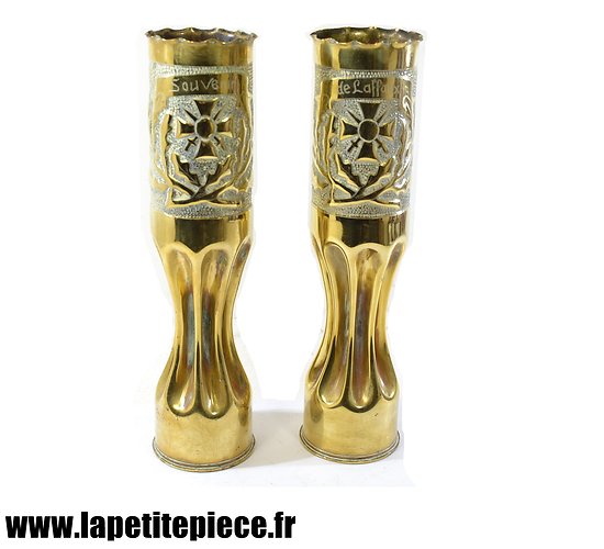Vases artisanat souvenir de LAFFAUX (Aisne) Première Guerre Mondiale - Offensive du Chemin des Dames de 1917