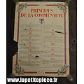 Affiche Régime de Vichy - Principes de la communauté 1940 Pétain 