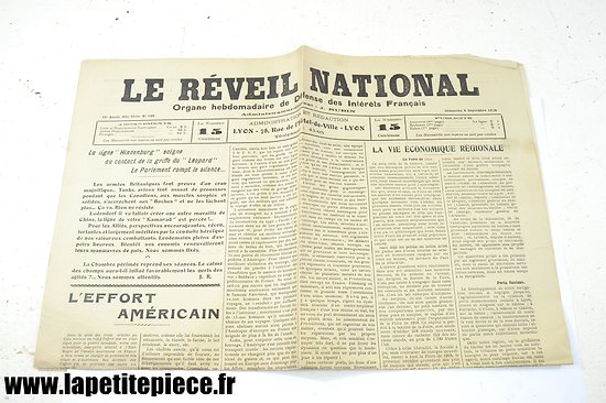 Journal Le Réveil National du dimanche 8 septembre 1918. 