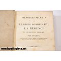 Livre Mémoires secrets sur le règne de Louis XIV, La régence. Duclos 1854