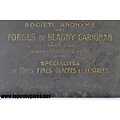 Carte de visite tôle Société anonyme des Forges de Blagny Carignan (Ardennes) début 20e Siècle