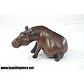Sculpture hippopotame en bois, art africain
