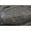 Cendrier en bronze SANGLIER (Ardennes) MECAEST-SPORT signé Fonderie NININ Fils à Charleville