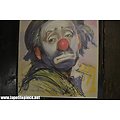 Lithographie Mary Brilli - Clown Mélancolique 1992. Atelier Artemis à Lille 35cmx50cm 