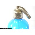 Siphon à eau de seltz verre bleu. 30cm 