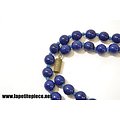 Collier double perles verre bleu roi - Années 1950 - 1970