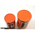 Pots en métal orange, années 1960 - 1970
