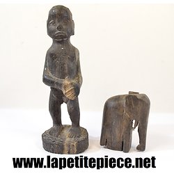 Lot de deux figurines Africaines en ébène