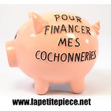 Tirelire Cochon "Pour Financer mes cochonneries"