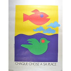 Affiche INRS 1991 par Chadebec - chaque chose à sa place