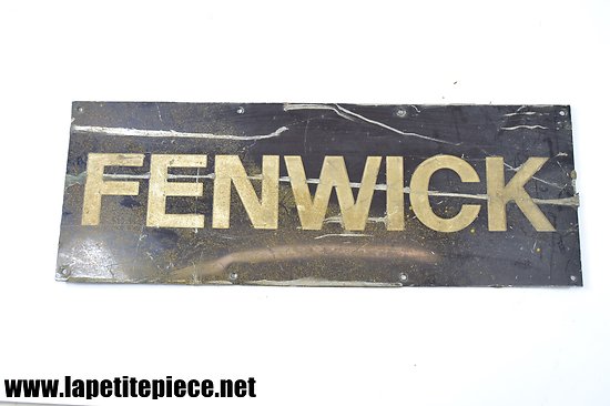 Plaque de Fenwick vintage.