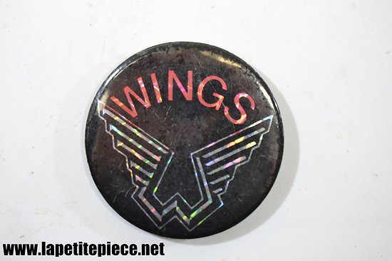 Badge groupe rock britannique Wings - vintage (Paul McCartney and Wings)